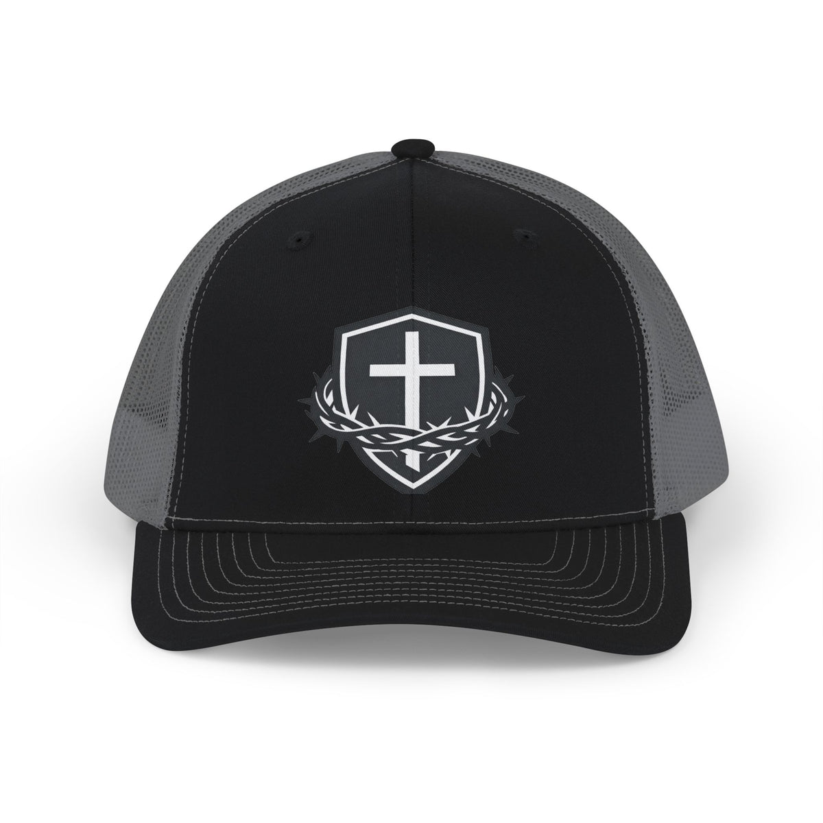 Crown of Thorns Shield Cross Snapback Trucker Cap